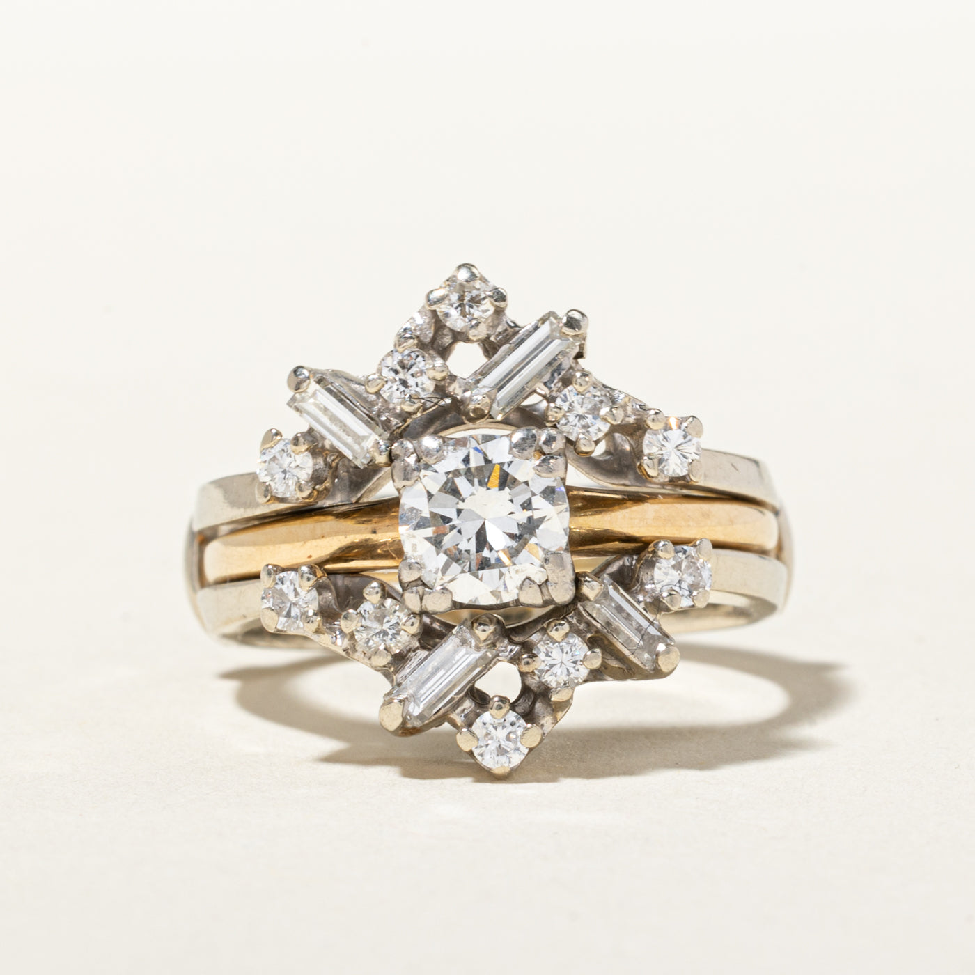 Birks' Diamond Cluster Star Geometric Wedding Ring Set | 0.72ct VS2 G/H, 0.71ctw | SZ 7.5