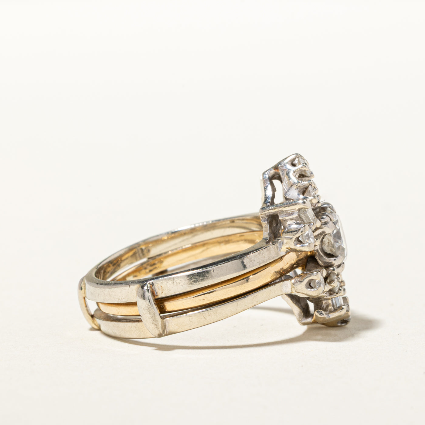 Birks' Diamond Cluster Star Geometric Wedding Ring Set | 0.72ct VS2 G/H, 0.71ctw | SZ 7.5