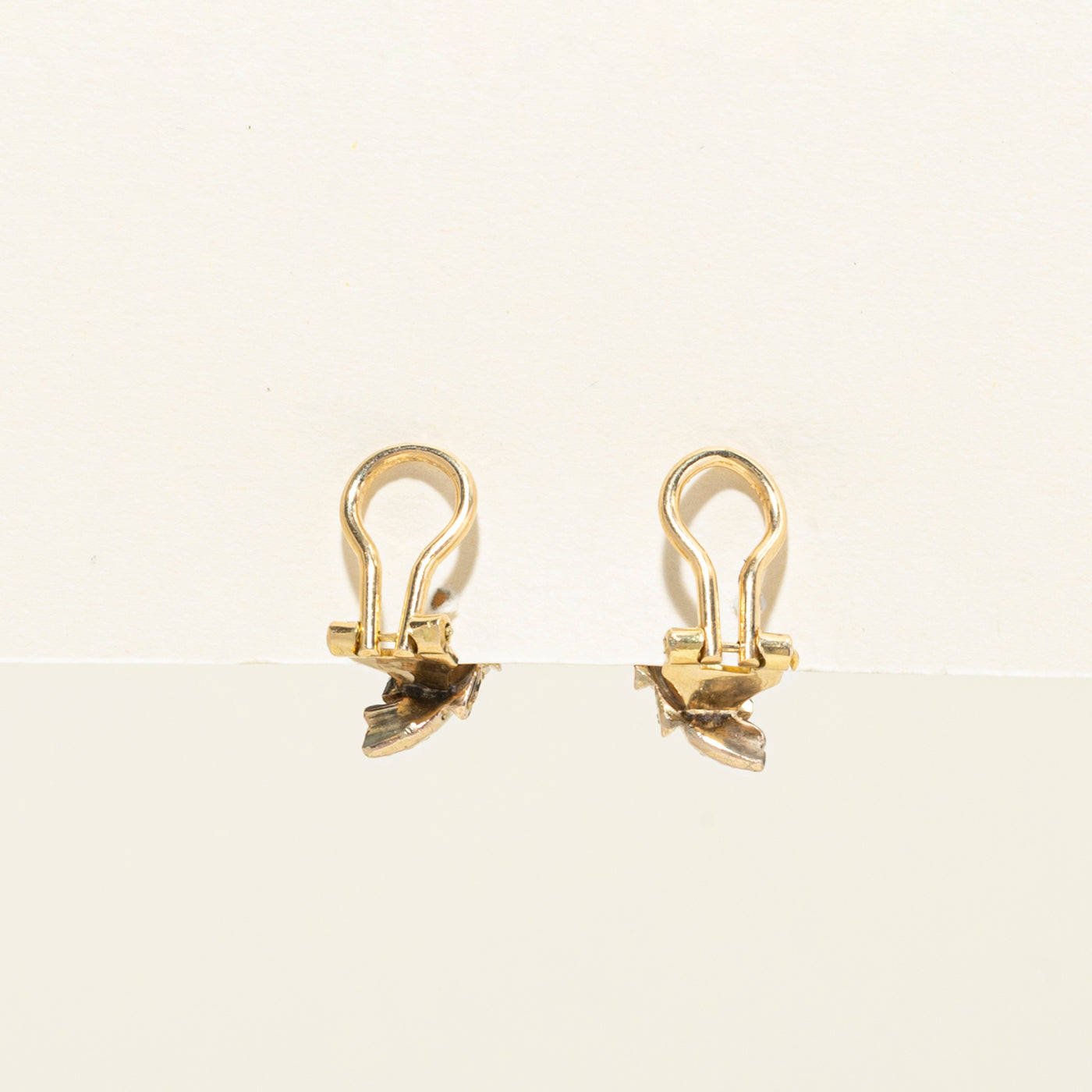 18k Old European Cut Diamond Floral Clip-On Earrings | 0.06ctw