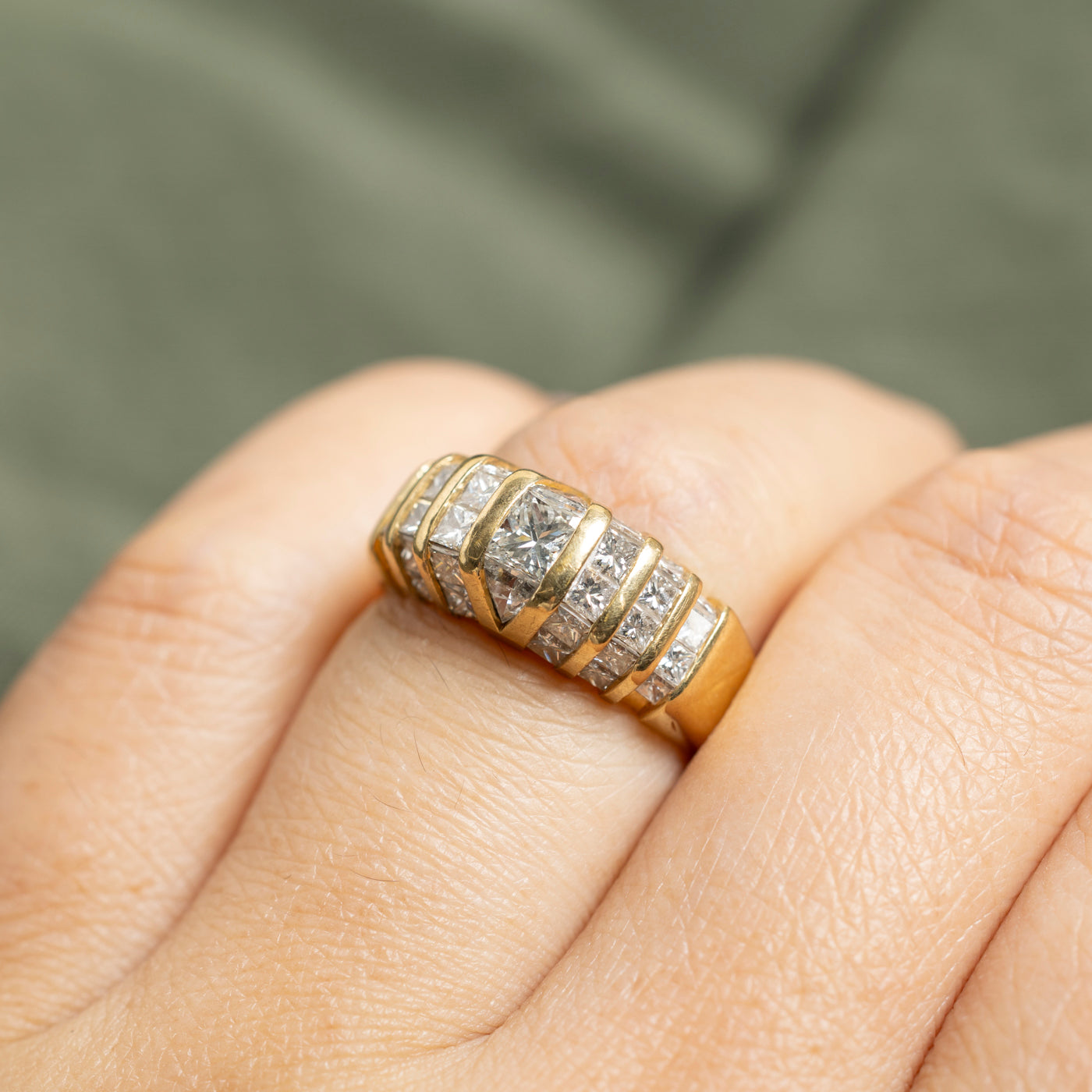 18k Channel Set Multi Cut Diamond Ring | 1.88ctw | SZ 5.75