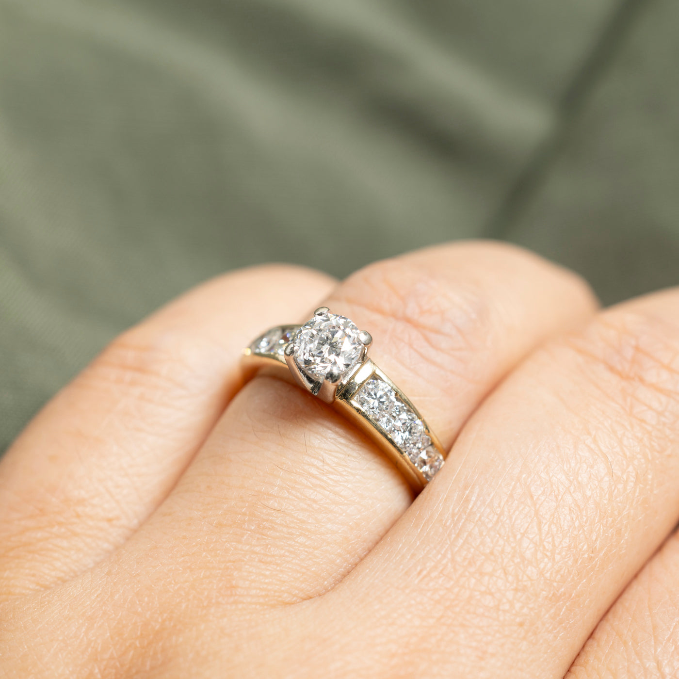 14k Diamond Channel Set Accented Ring | 0.68ct I1 F/G, 0.82ctw | SZ 6.5