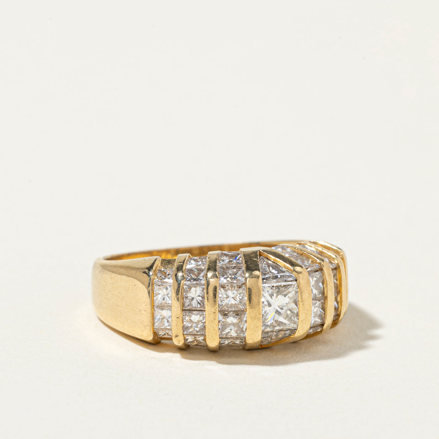18k Channel Set Multi Cut Diamond Ring | 1.88ctw | SZ 5.75