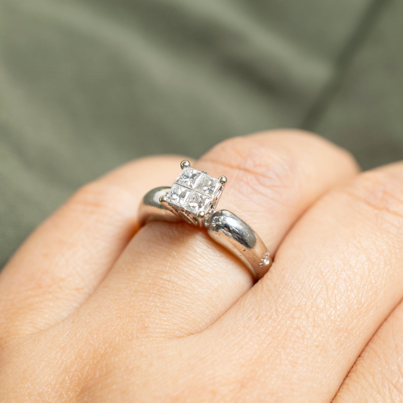 14k Invisible Set Princess Cut Diamond Ring | 0.57ctw | SZ 6.5