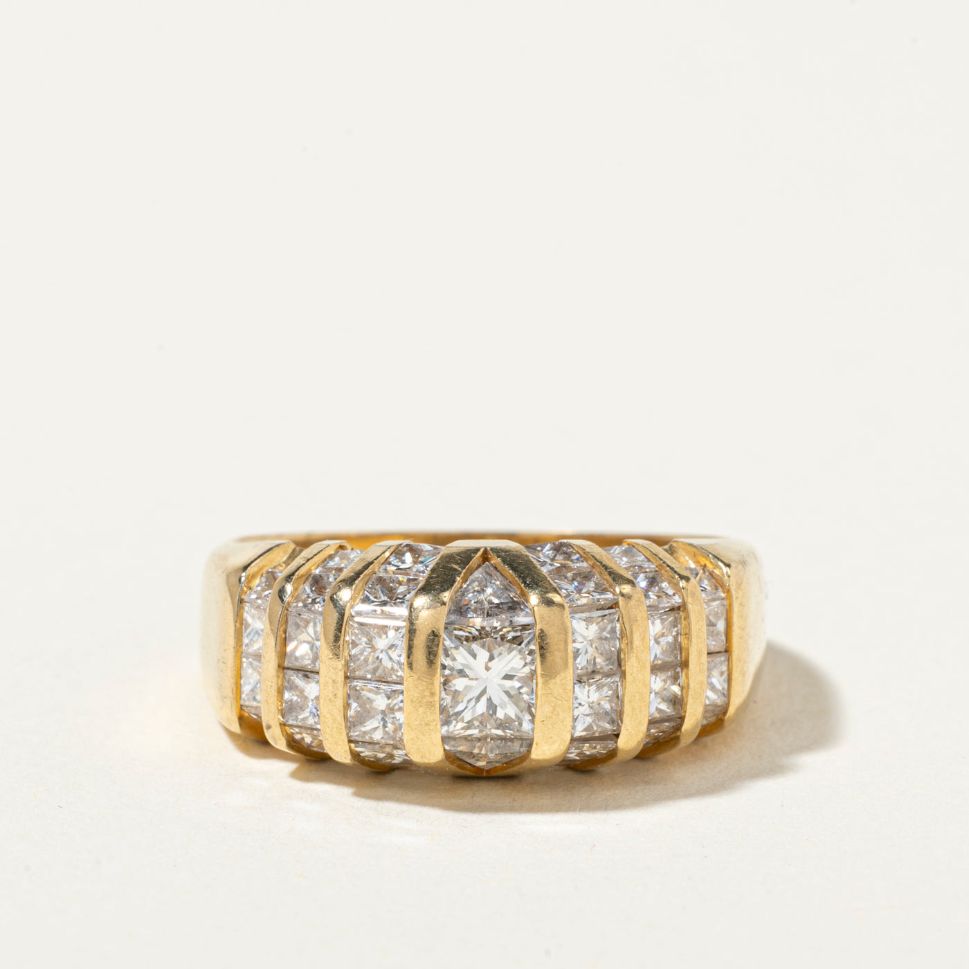 18k Channel Set Multi Cut Diamond Ring | 1.88ctw | SZ 5.75