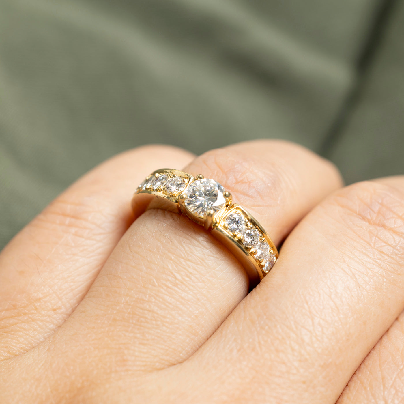 18k Yellow Gold Diamond Accented Ring | 1.37ctw | SZ 6.25