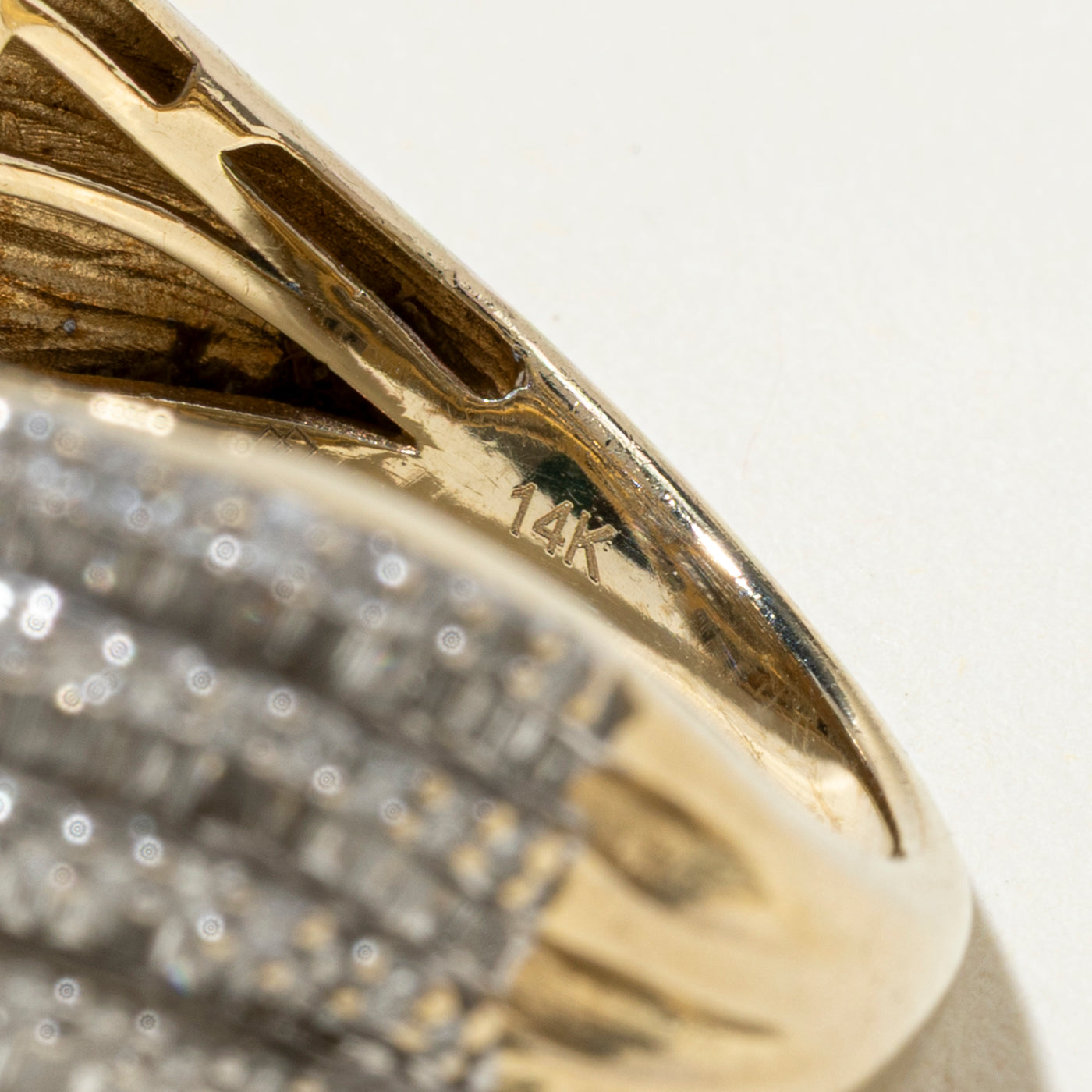 14k Multi Row Diamond Crossover Ring | 1.93ctw | SZ 7