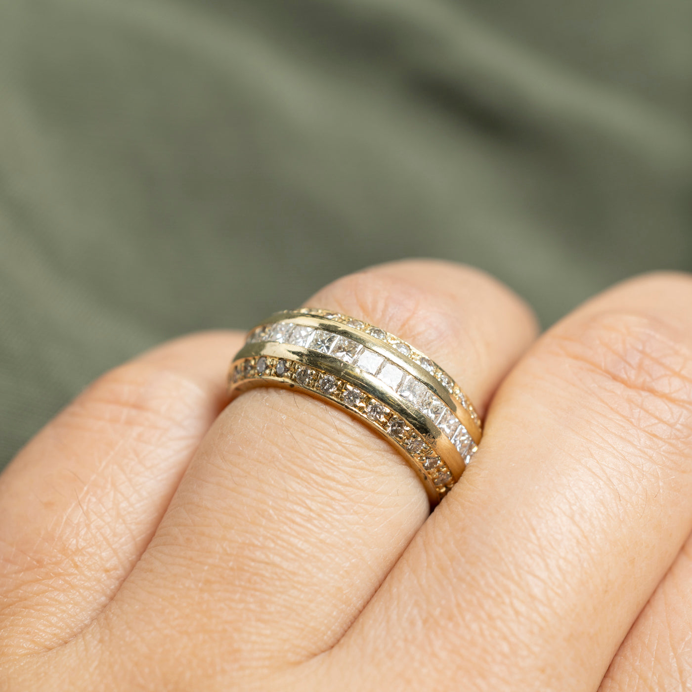 14k Semi Eternity Multi Row Diamond Band | 2.23ctw | 7mm | SZ 6