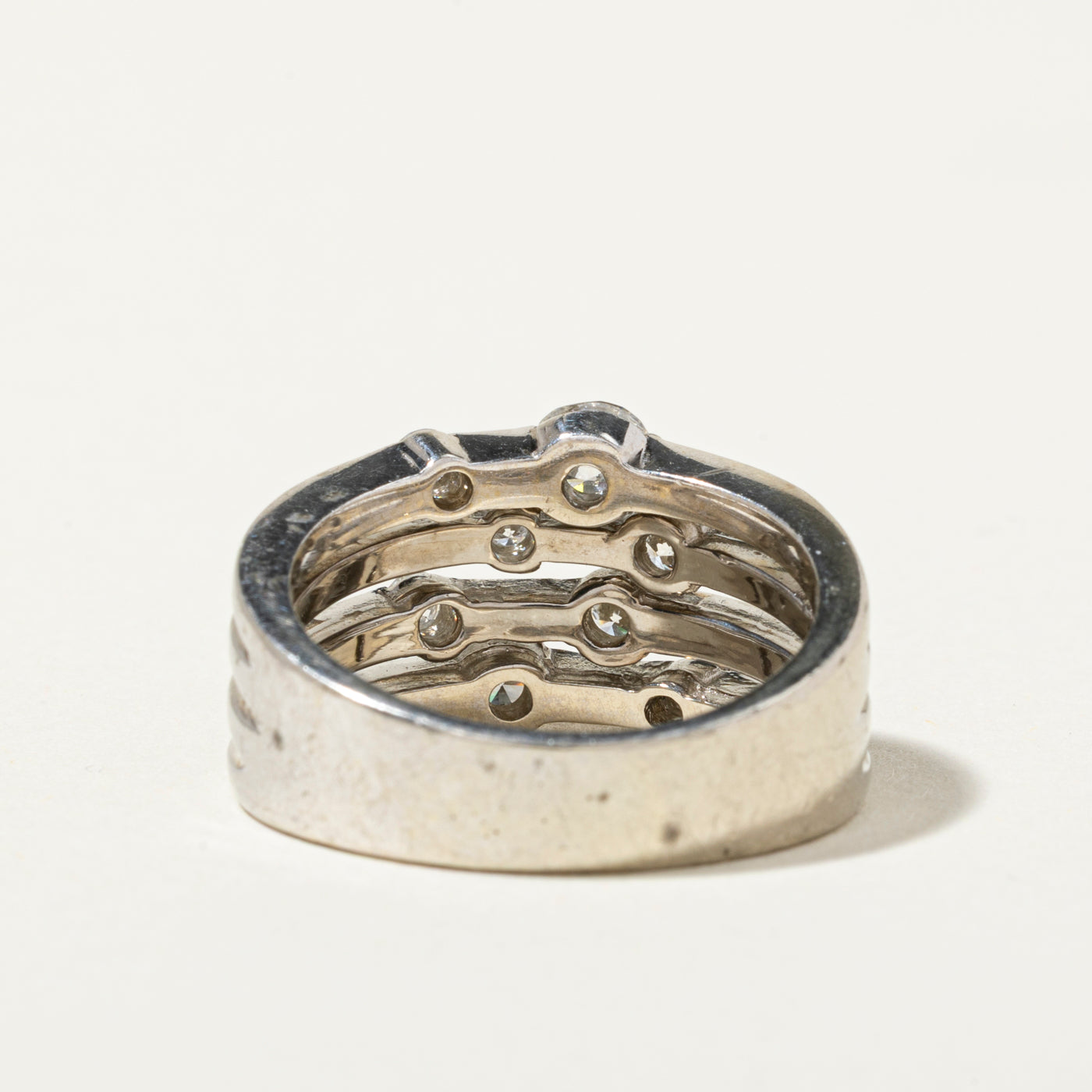 14k Multi Row Scattered Diamond Ring | 0.89ctw | SZ 7