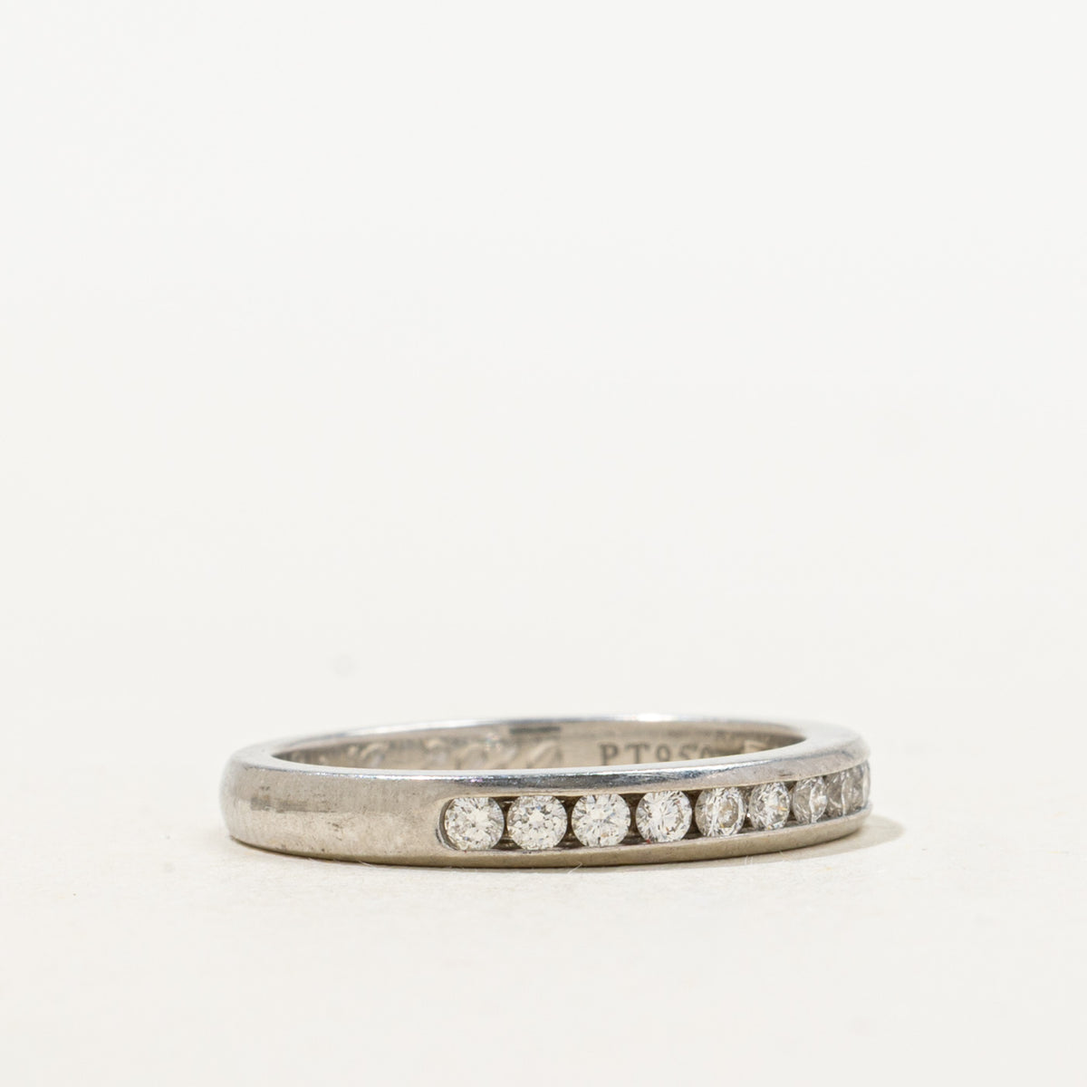'Tiffany & Co.' Platinum Half Eternity Diamond Band | 0.42ctw | 2.22mm | SZ 4