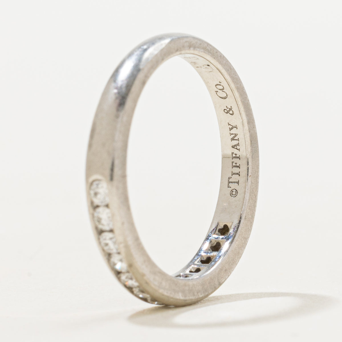 'Tiffany & Co.' Platinum Half Eternity Diamond Band | 0.42ctw | 2.22mm | SZ 4