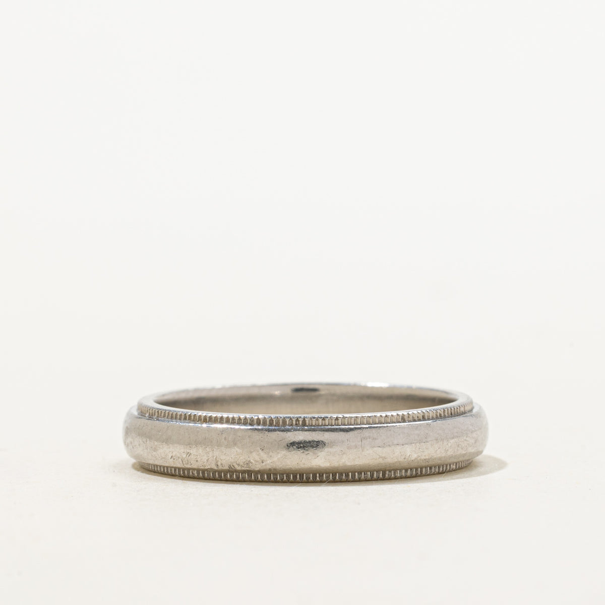 'Tiffany & Co.' Tiffany Together Milgrain Band Ring in Platinum | 4mm | | SZ 9