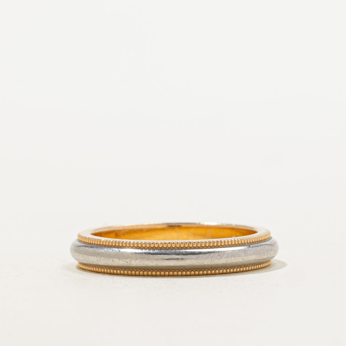 'Tiffany & Co.' Tiffany Together Milgrain Band Ring in 18k and Platinum | 3.5mm | SZ 6.5