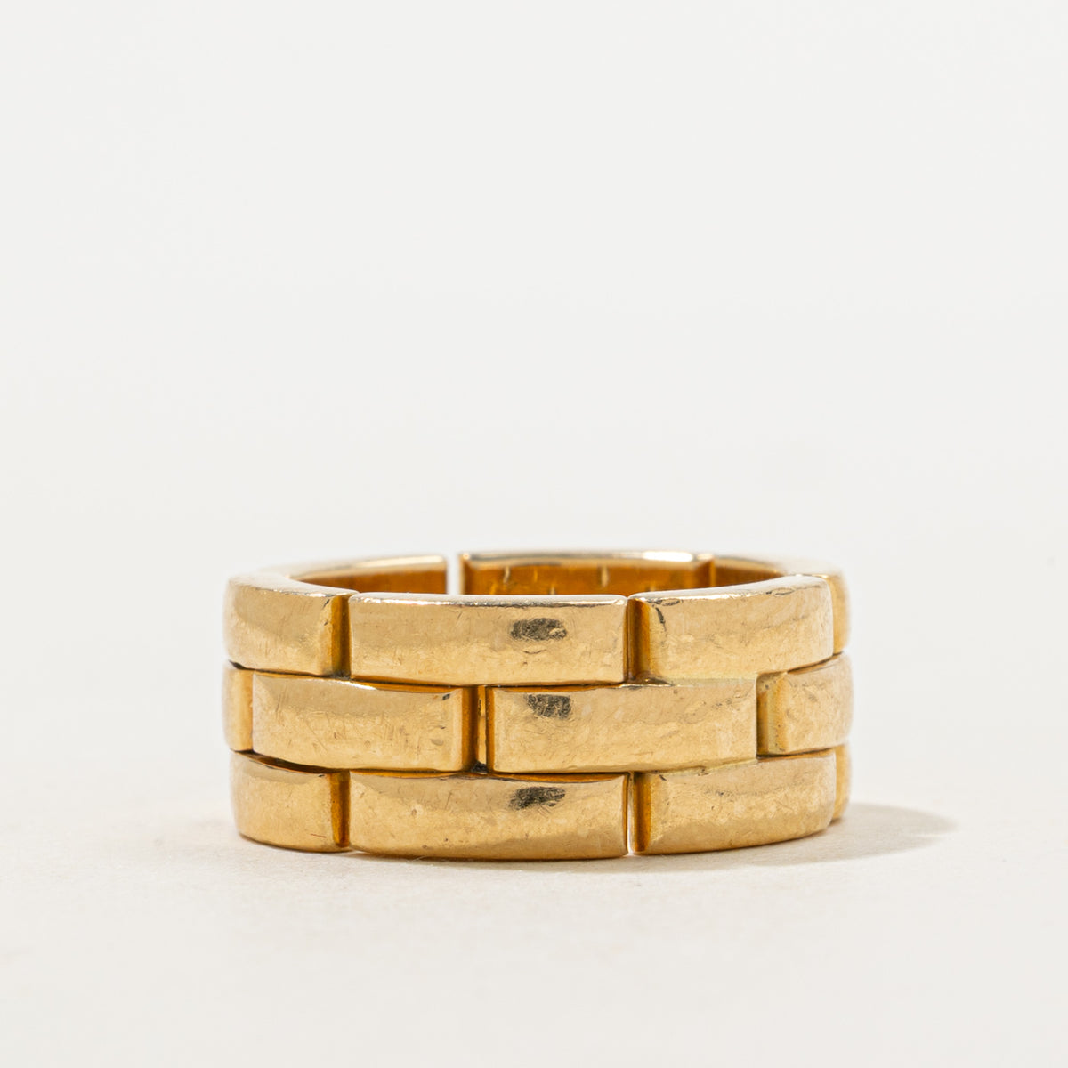 'Cartier' Mallion Panthére Triple Row Yellow Gold Ring | 7.9mm | SZ 5