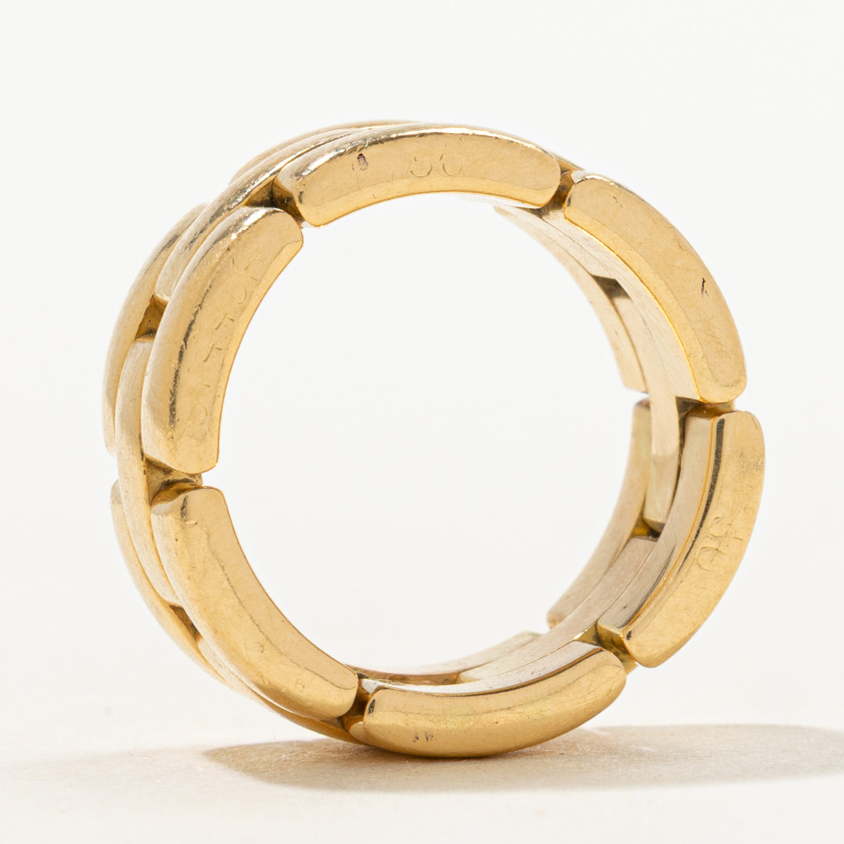 'Cartier' Mallion Panthére Triple Row Yellow Gold Ring | 7.9mm | SZ 5