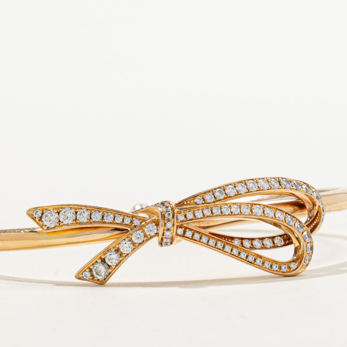 'Tiffany & Co.' Diamond Large Bow Cuff Bracelet 18K Rose Gold | 0.82ctw | 5.5"