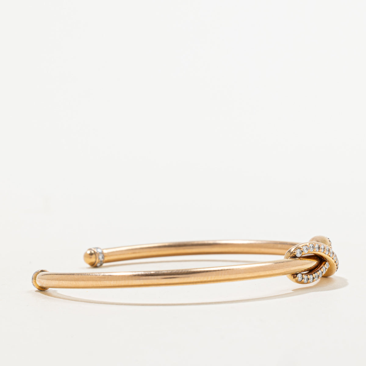 'Tiffany & Co.' 18K Rose Gold Diamond Infinity Cuff Bangle Bracelet | 0.39ctw | 5.5"