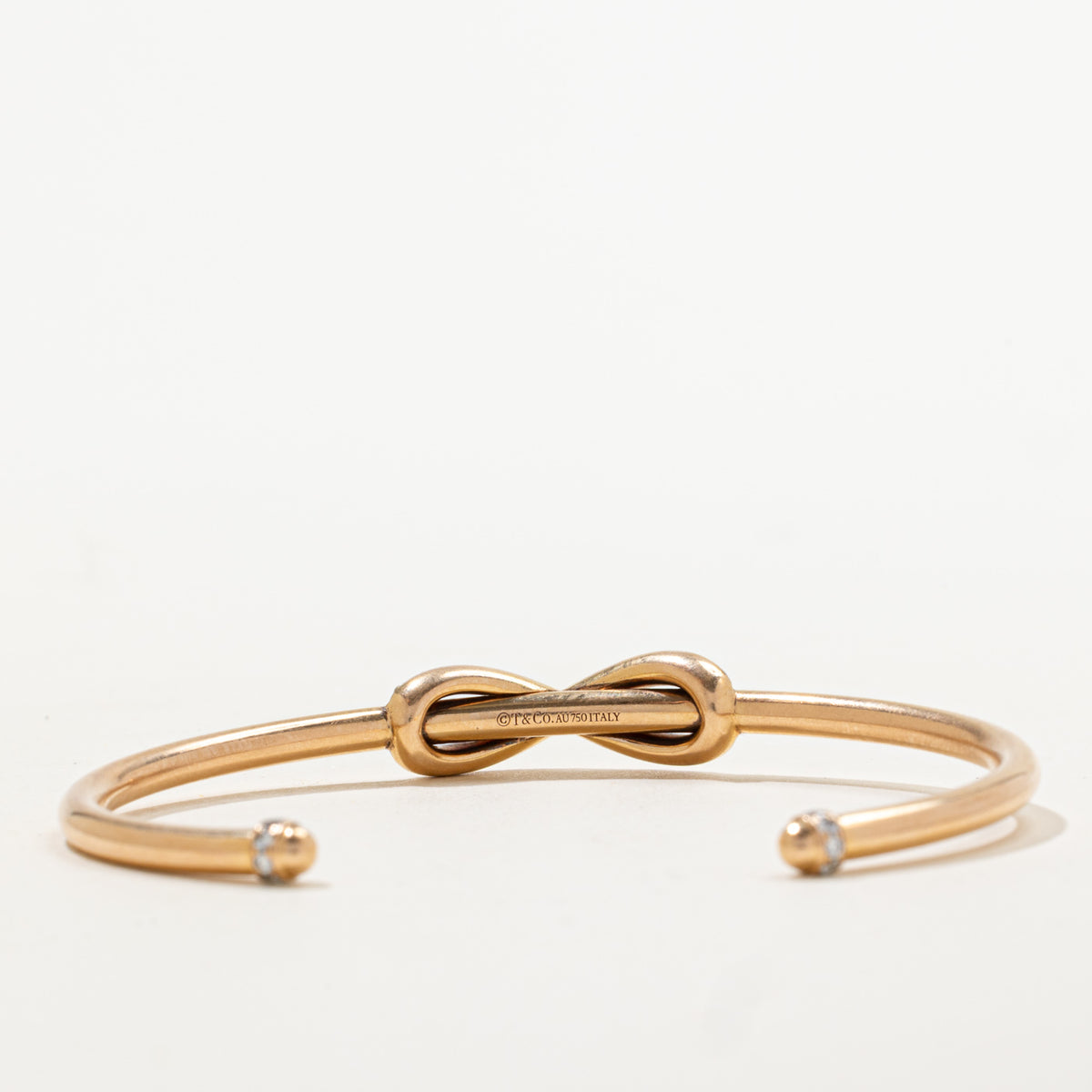 'Tiffany & Co.' 18K Rose Gold Diamond Infinity Cuff Bangle Bracelet | 0.39ctw | 5.5"