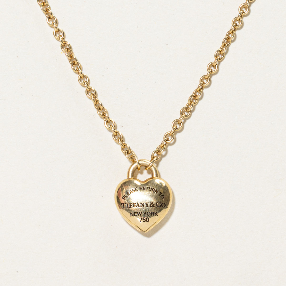 'Tiffany & Co.' Return to Tiffany Full Heart Pendant in Yellow Gold | 16"