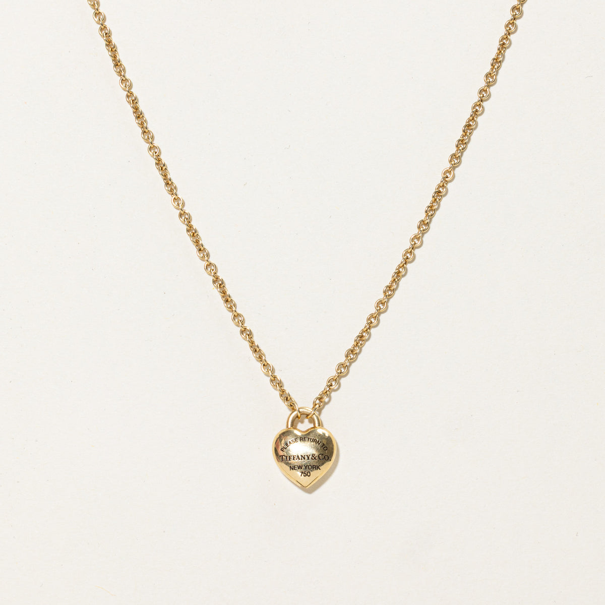 'Tiffany & Co.' Return to Tiffany Full Heart Pendant in Yellow Gold | 16"