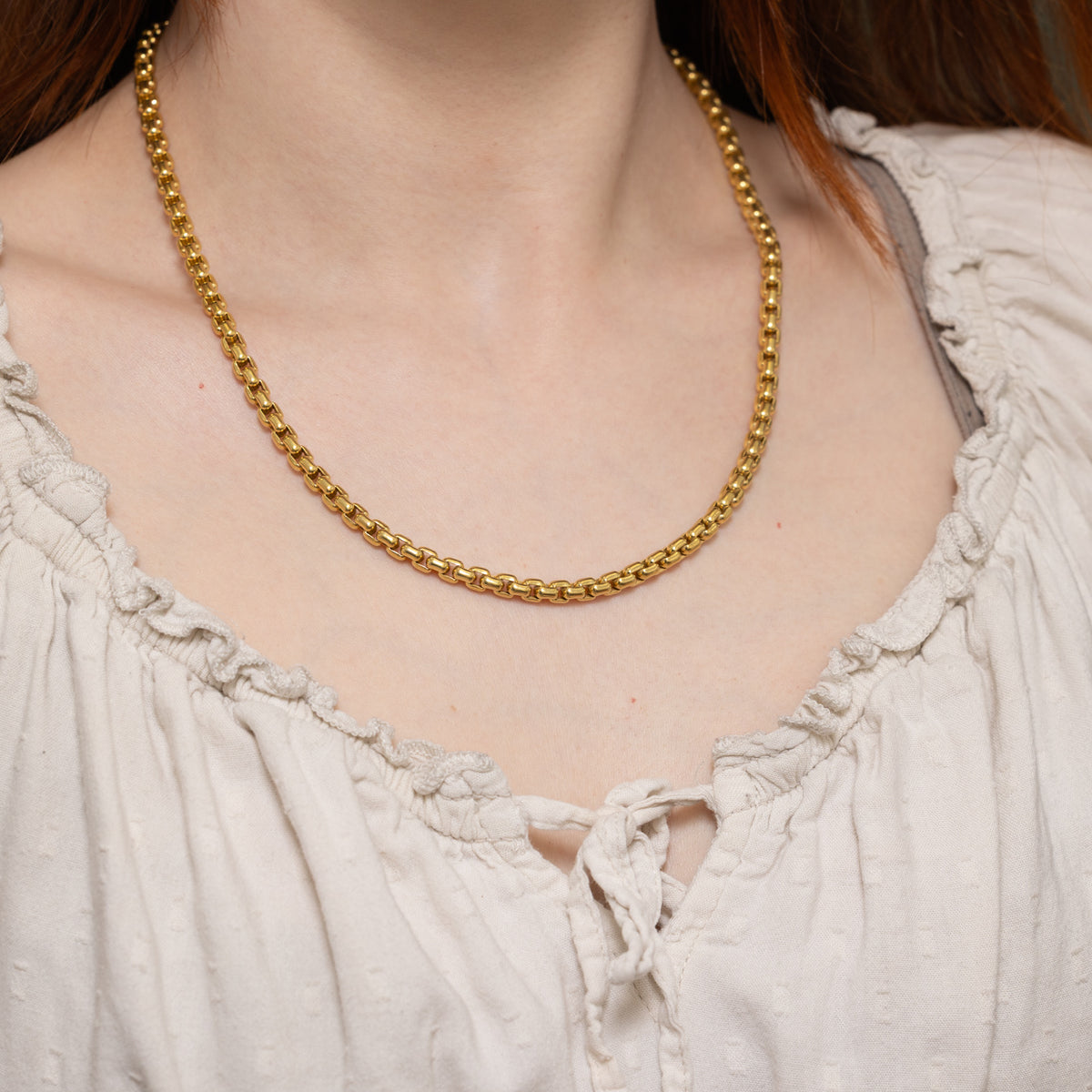 'Tiffany & Co.' 18k Yellow Gold Square Link Chain | 20"