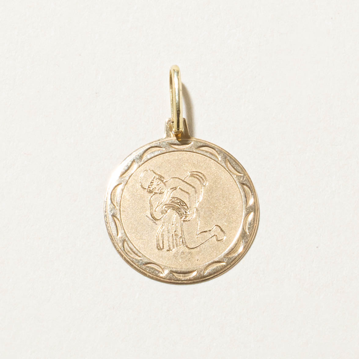 14k Aquarius Zodiac Pendant