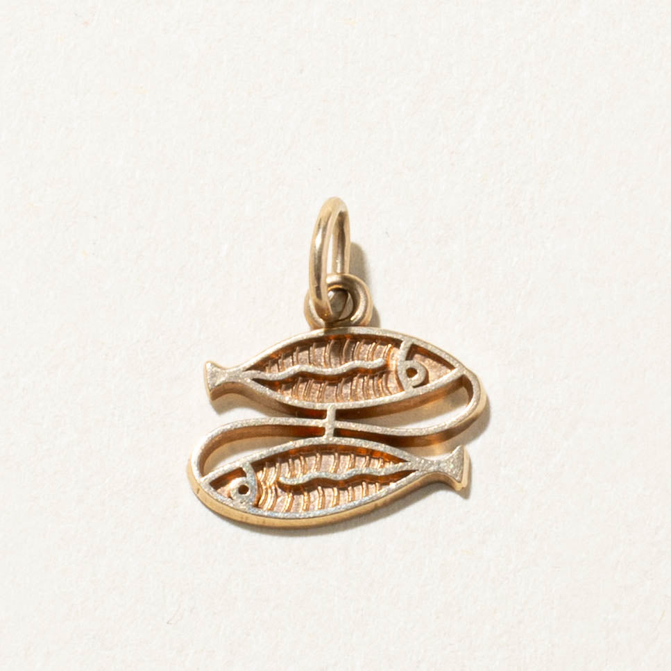 10k Pisces Zodiac Charm