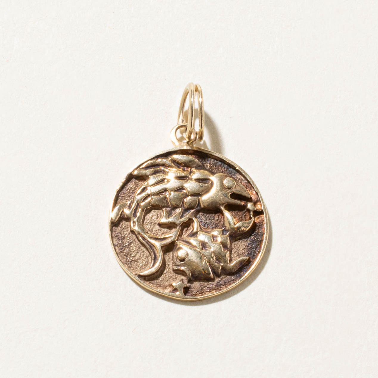 10k Pisces Zodiac Pendant