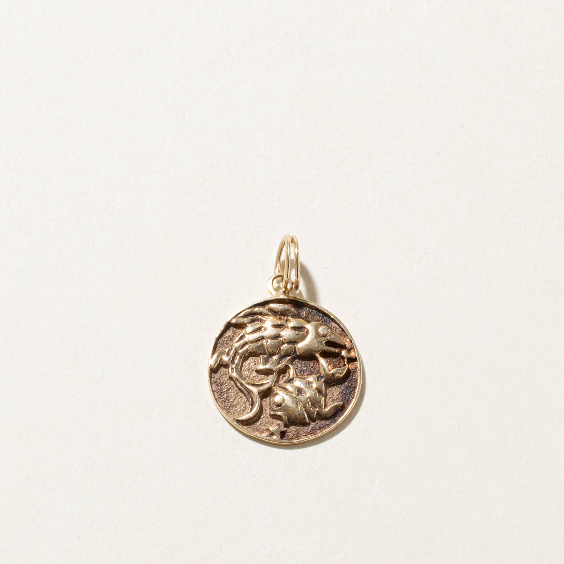 10k Pisces Zodiac Pendant