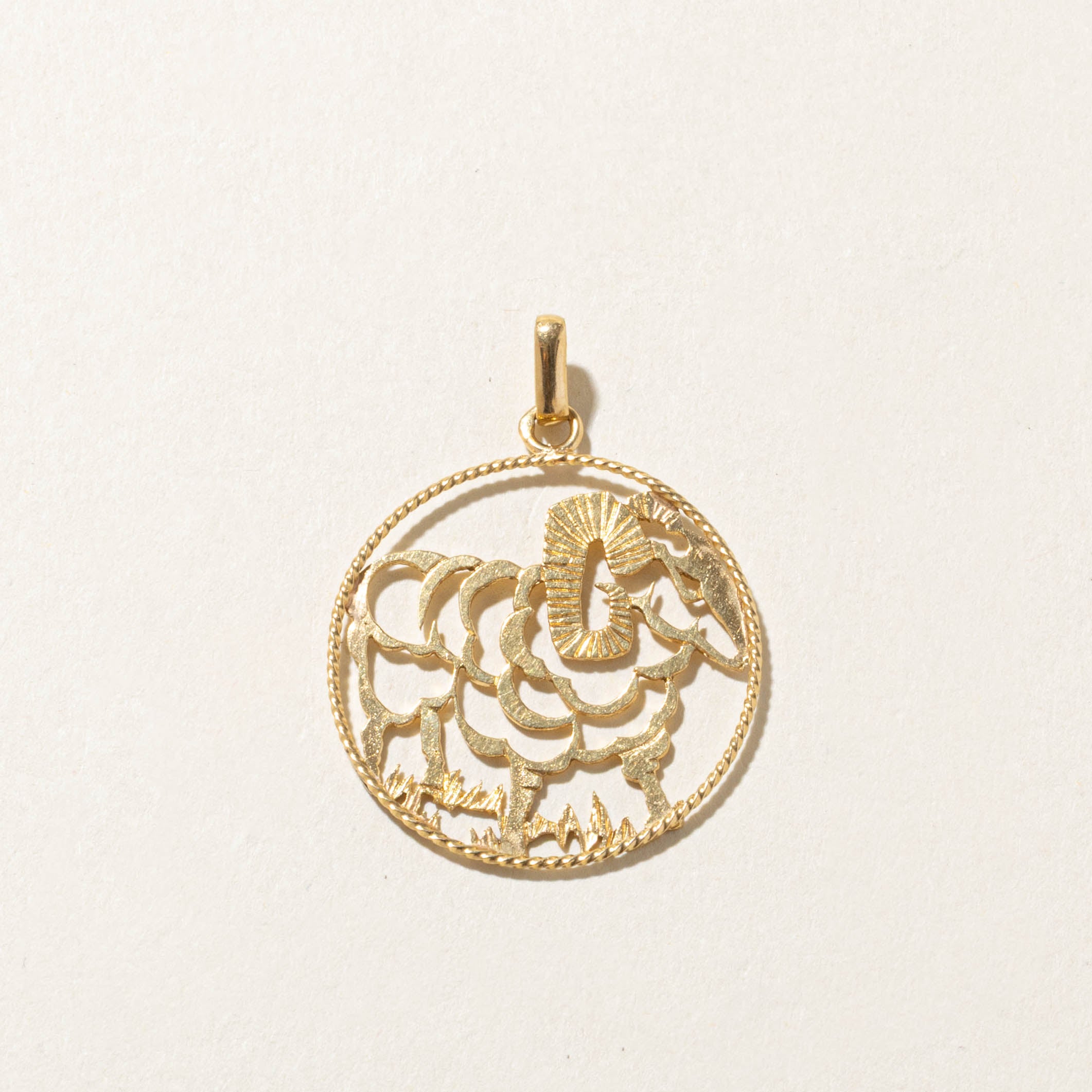 18k Aries Zodiac Pendant