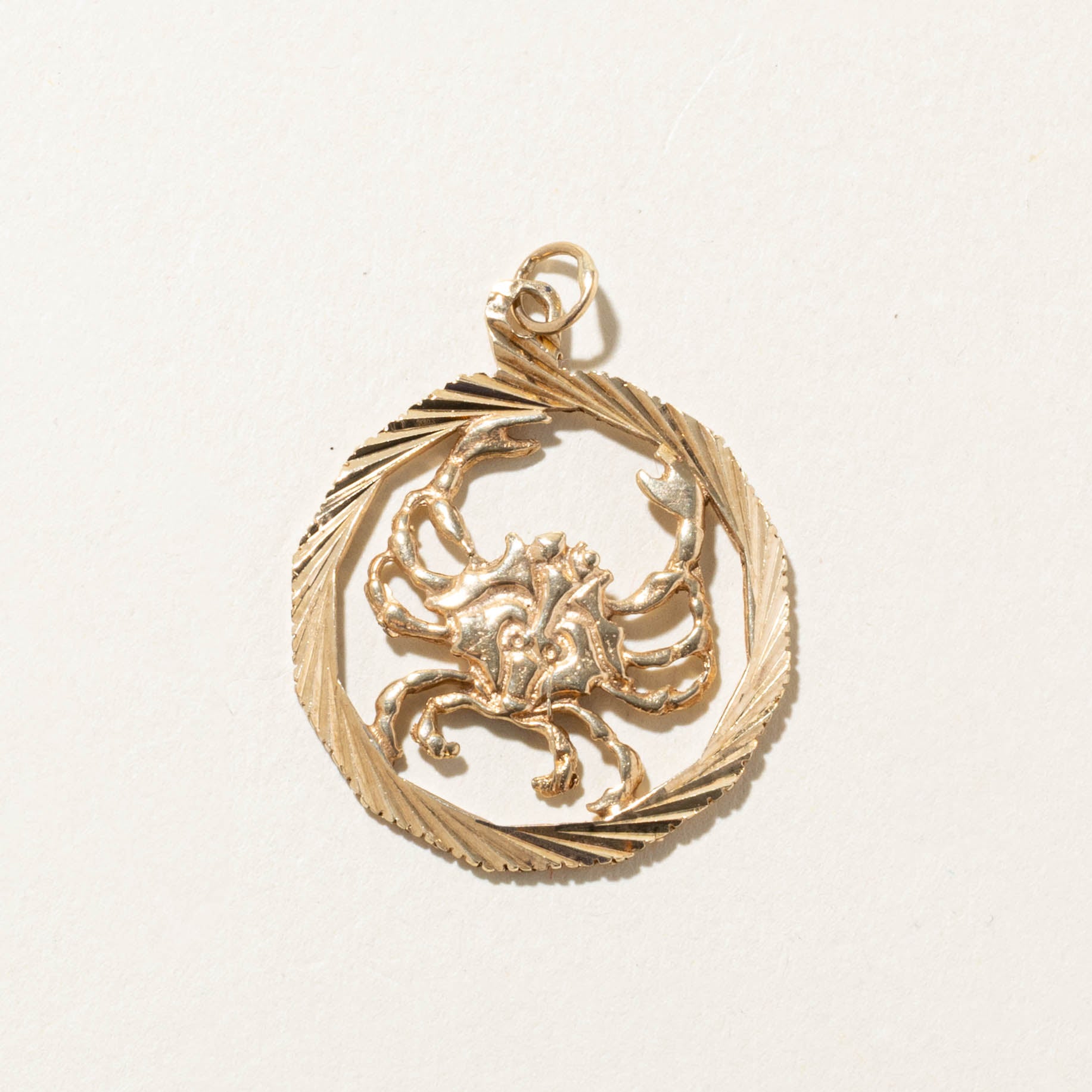 10k Cancer Zodiac Pendant