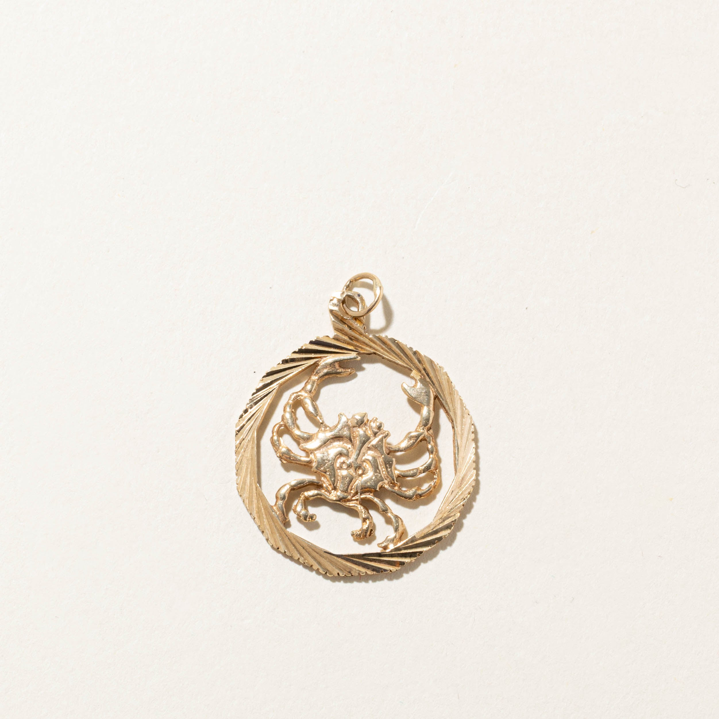 10k Cancer Zodiac Pendant