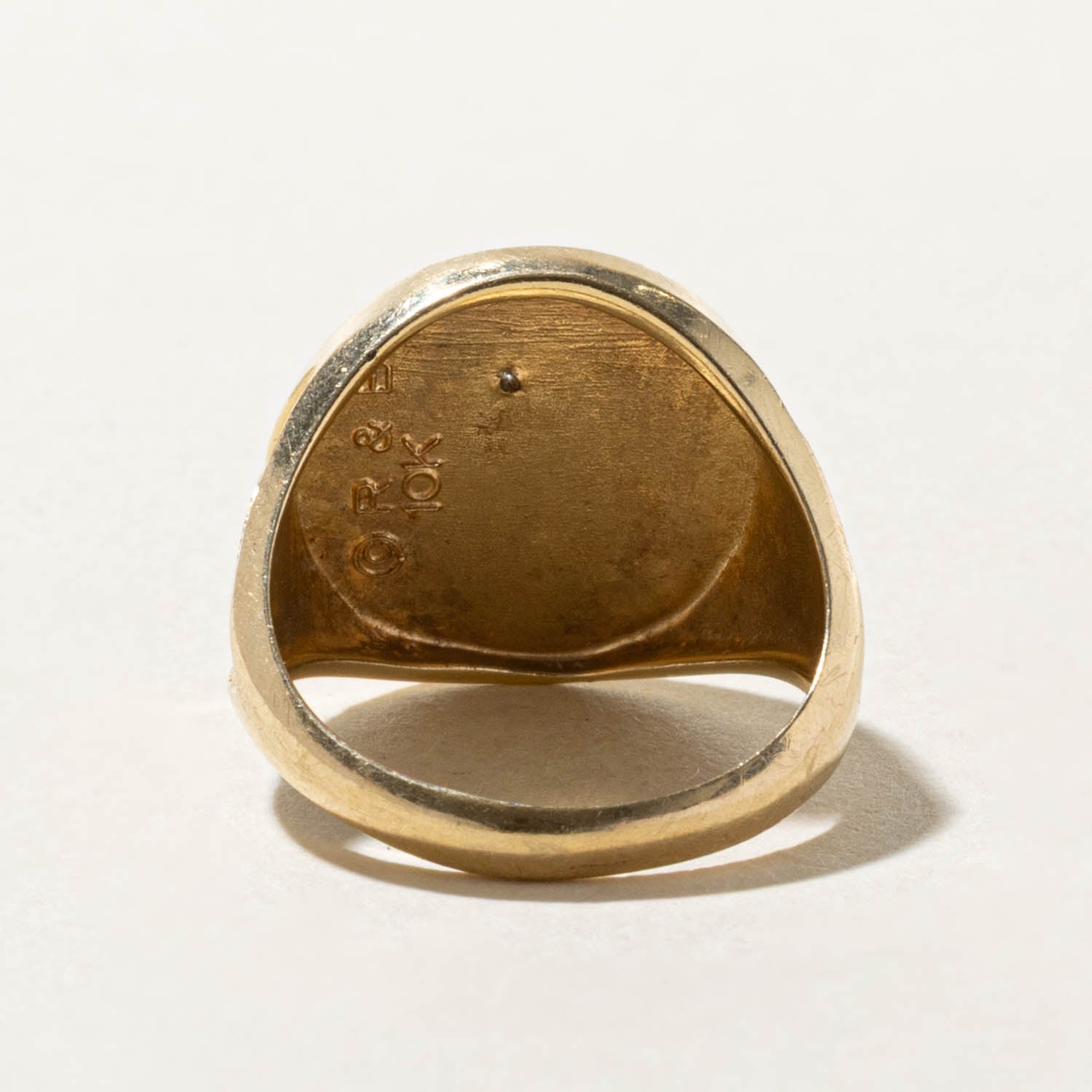 10k Diamond Leo Zodiac Signet Ring | SZ 6