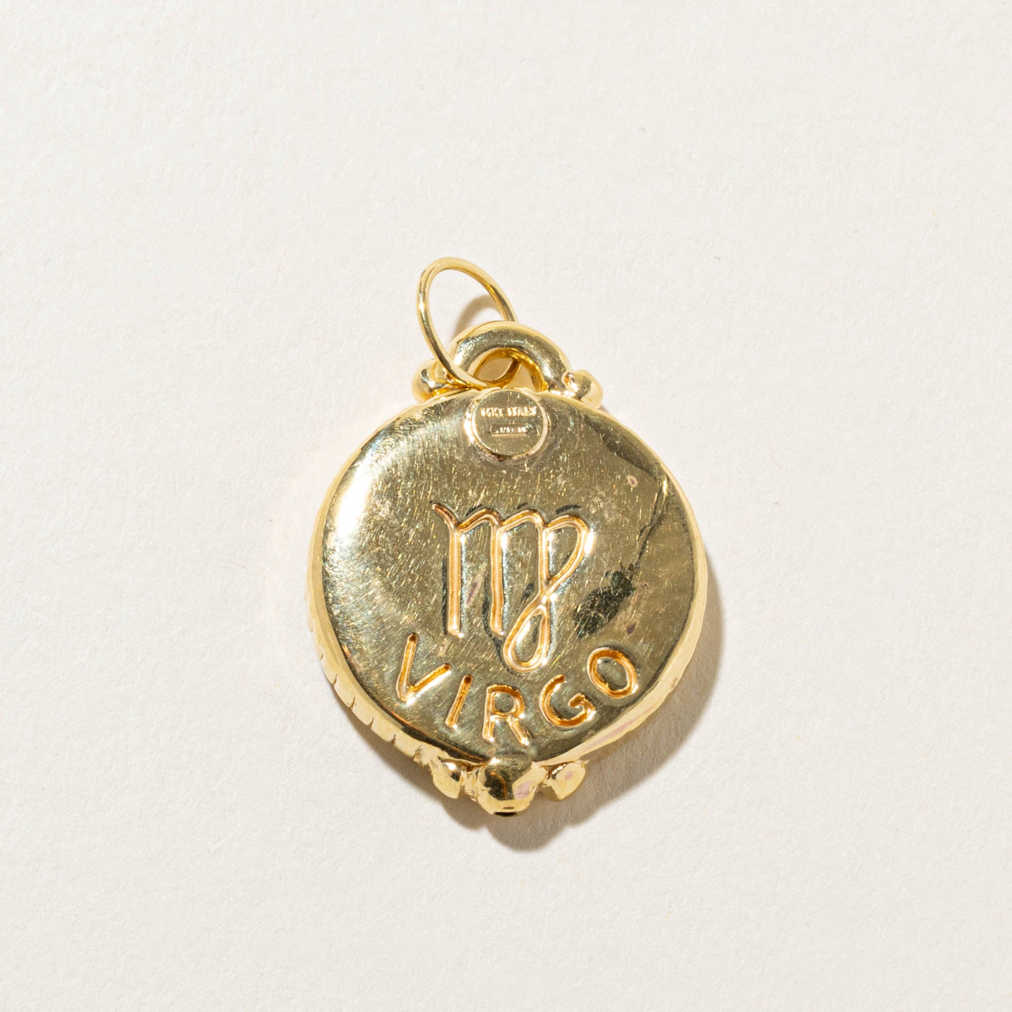Italian Virgo Zodiac 14k Pendant
