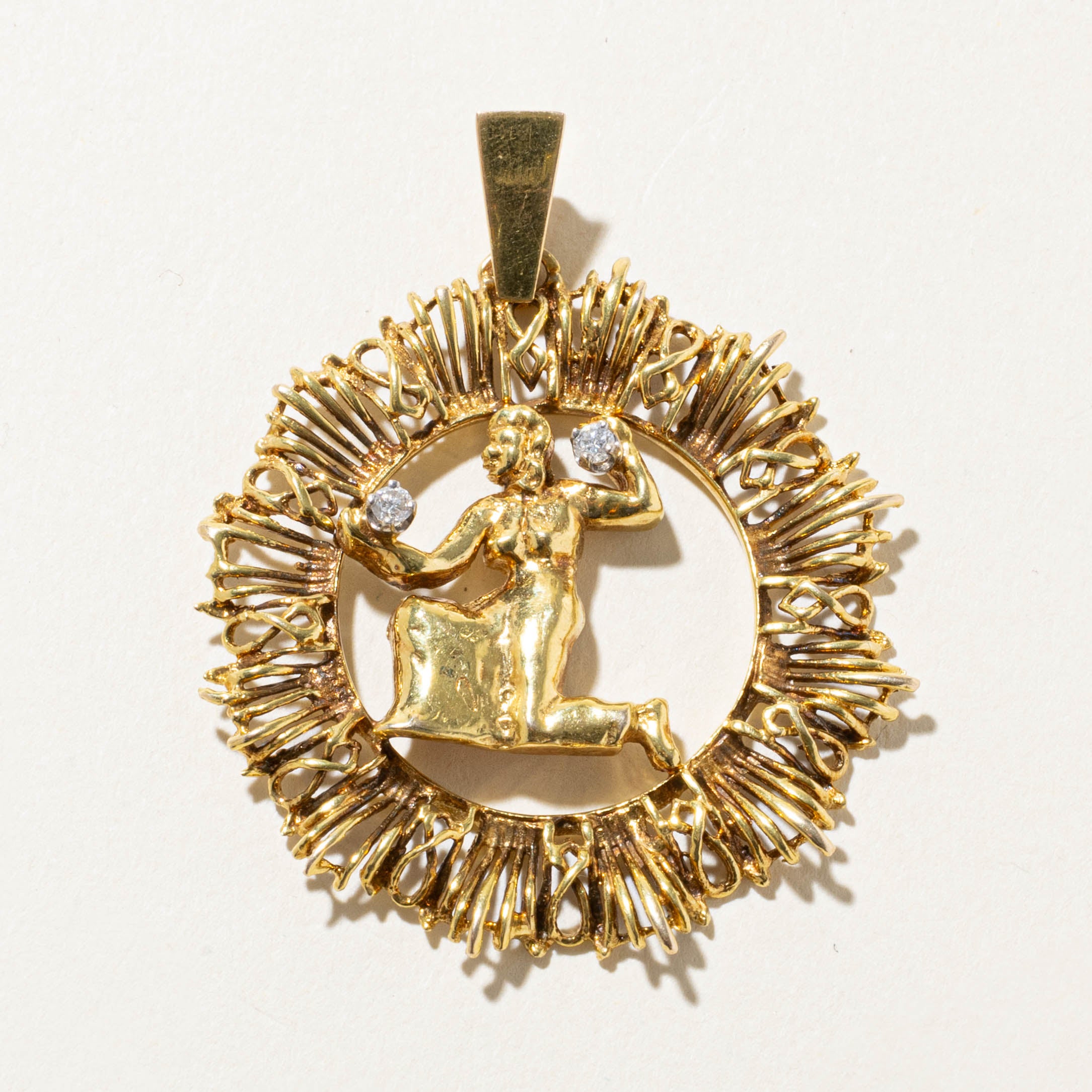 12k Diamond Virgo Zodiac Pendant