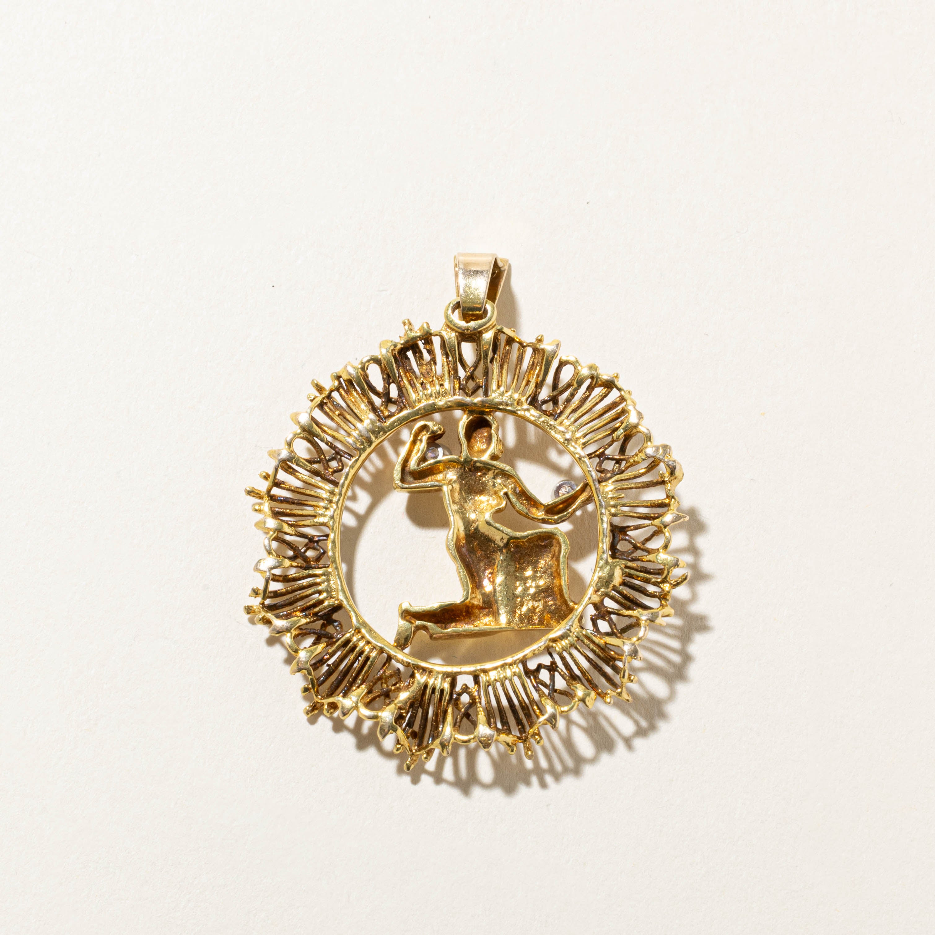 12k Diamond Virgo Zodiac Pendant