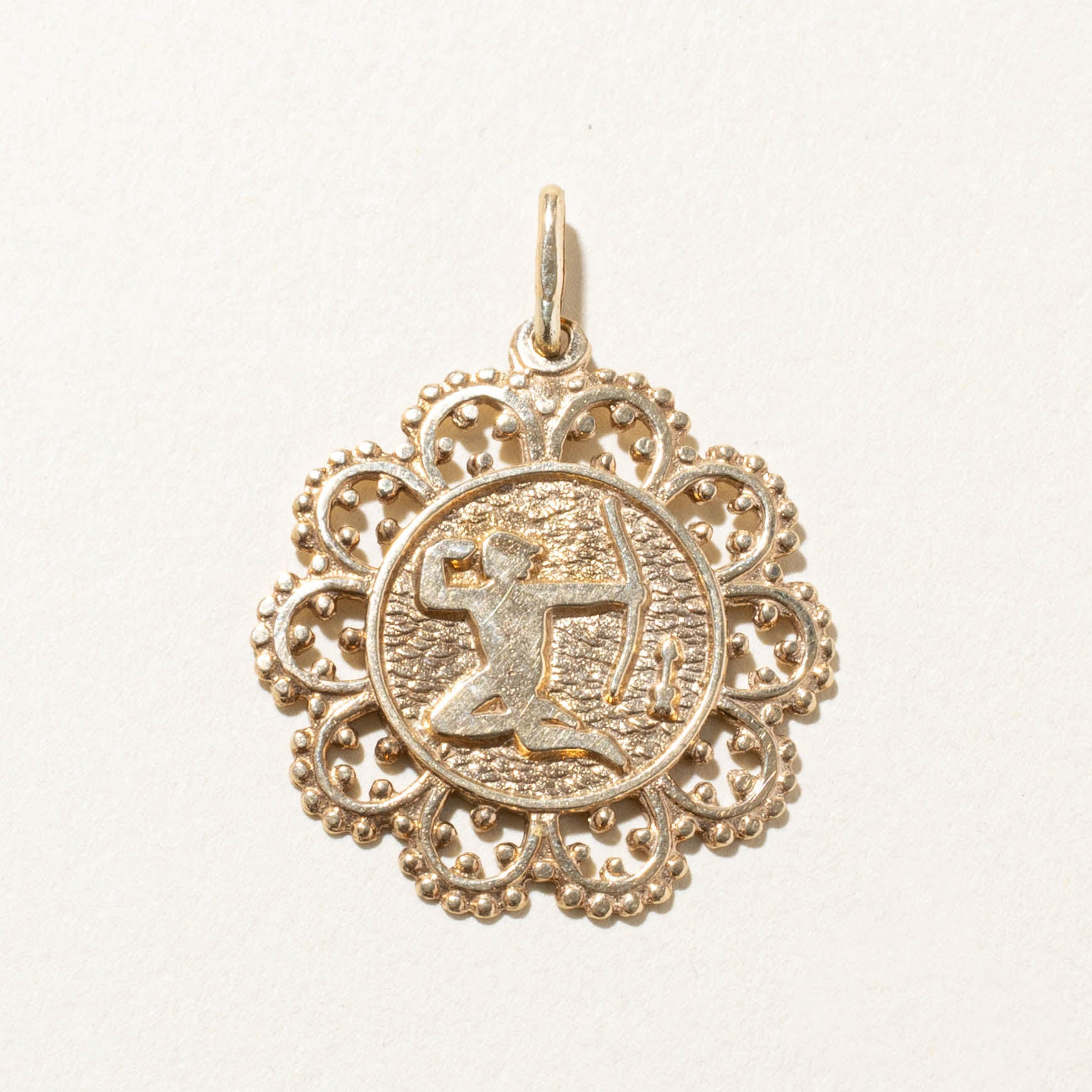 14k Saggitarius Zodiac Pendant