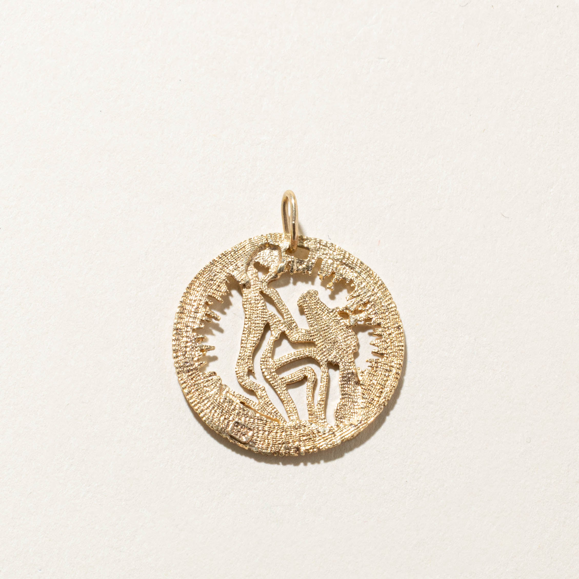 14k Aquarius Zodiac Pendant