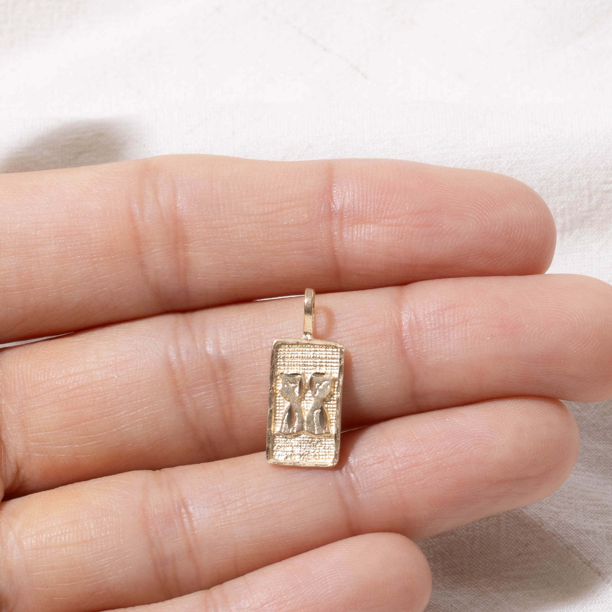 14k Gemini Zodiac Pendant