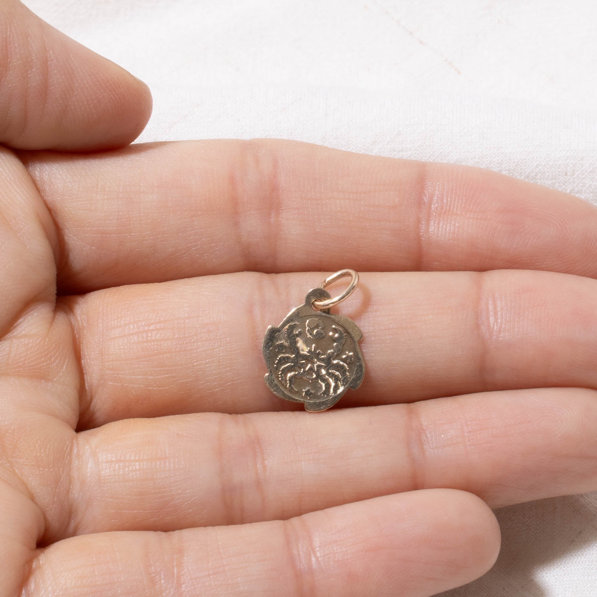 10k Cancer Zodiac Charm