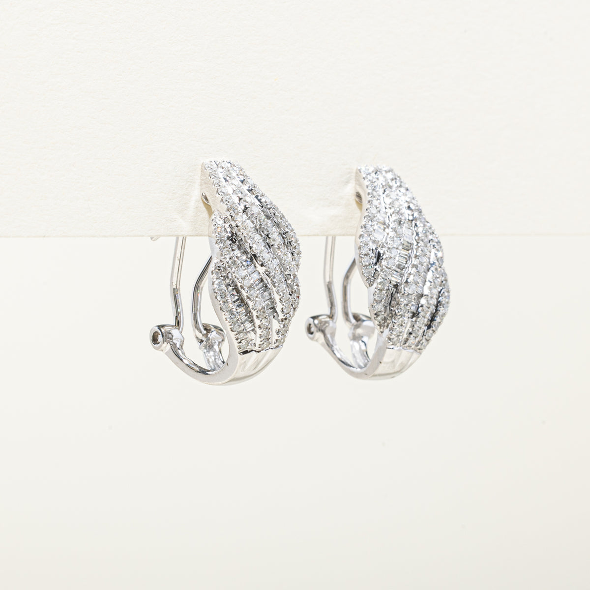 10k Multi Row Diamond Waterfall Drop Earrings | 0.93ctw