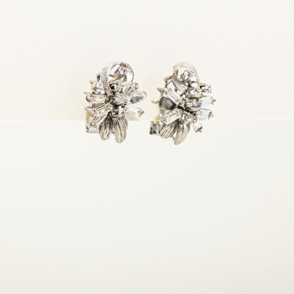 9k Old European Cut Diamond Cluster Floral Ornate Chandelier Earrings | 0.23ctw