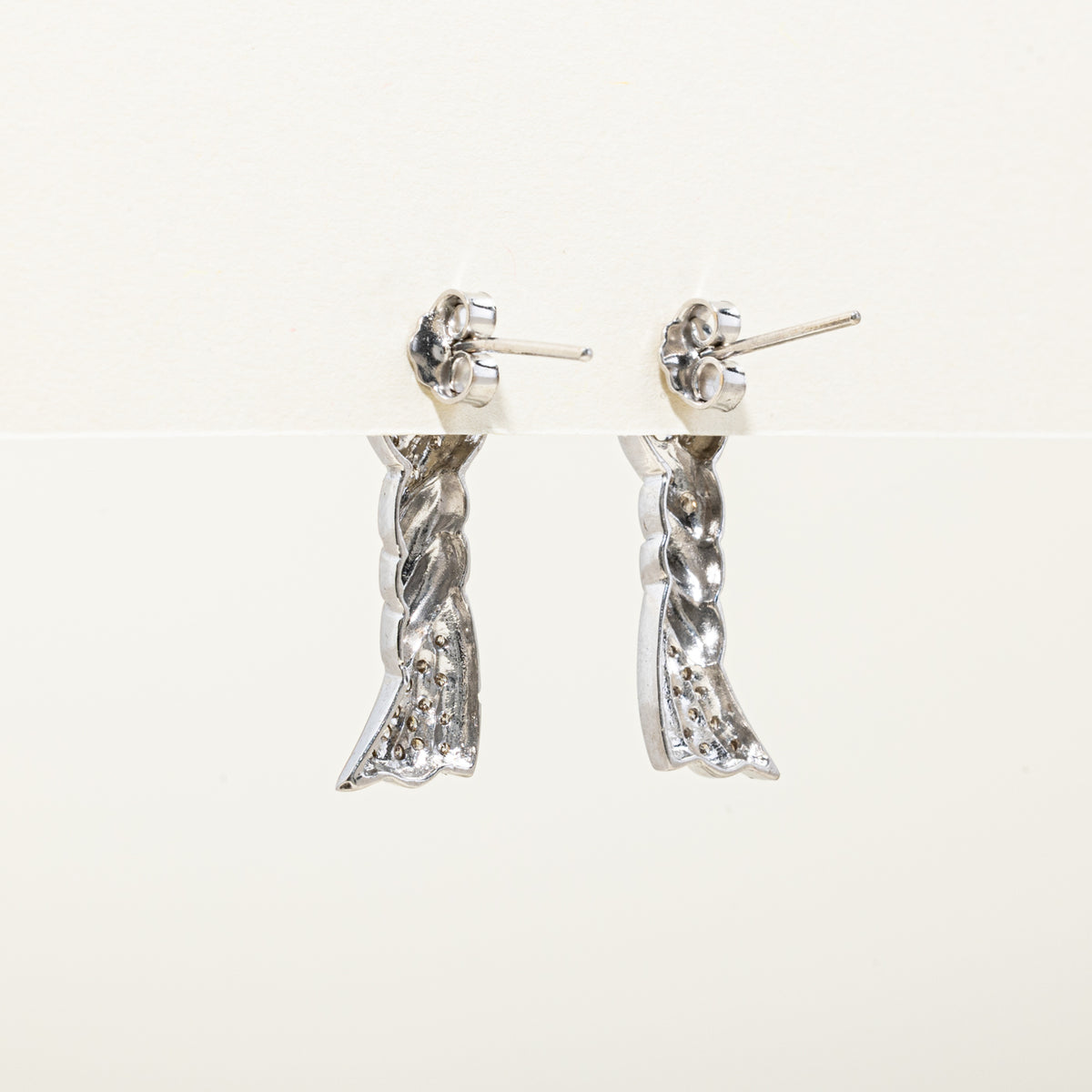 18k Brown Diamond Twisted Bow Drop Earrings | 0.59ctw