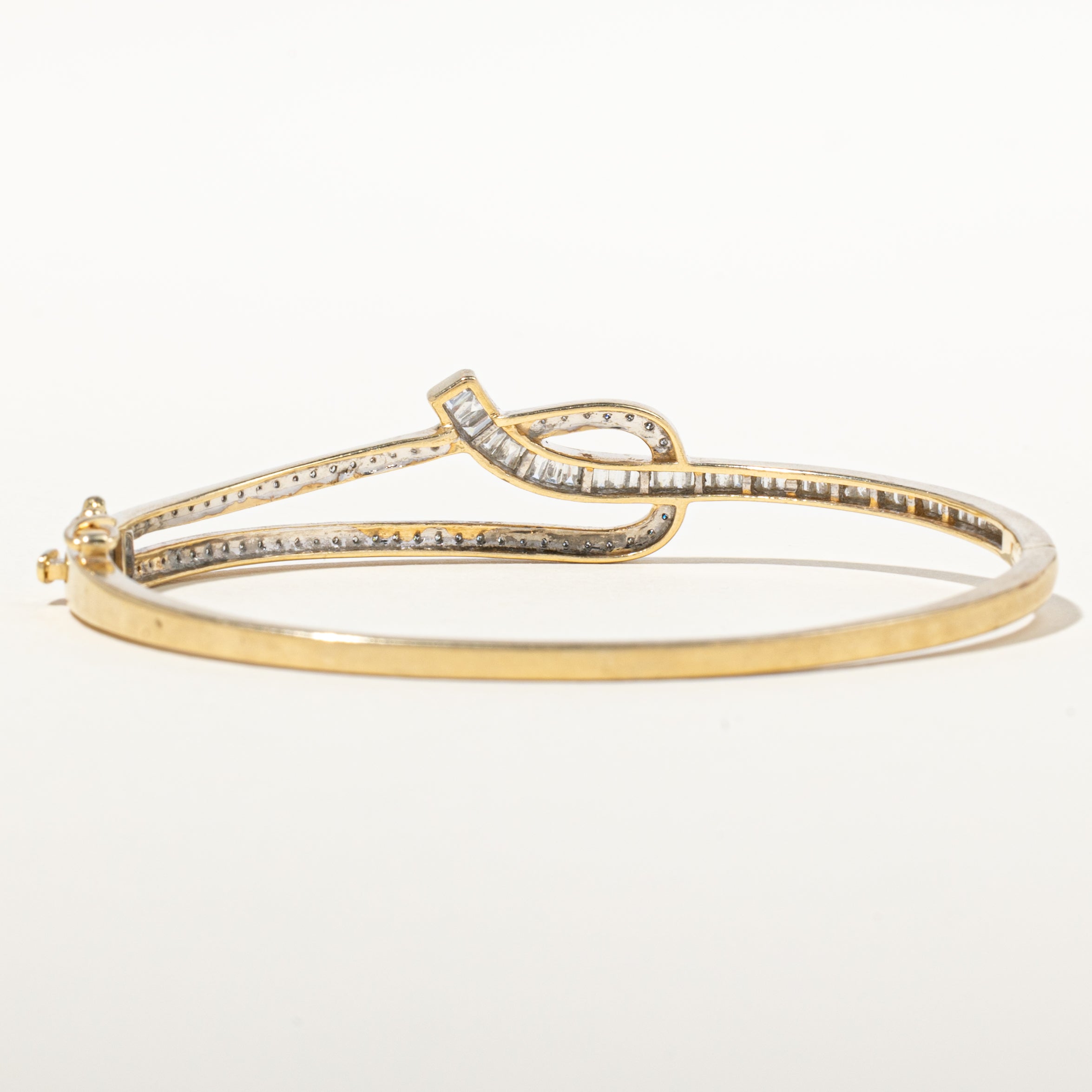 14k Multi Row Mixed Cut Diamond Looped Bangle | 1.03ctw | 2.25"