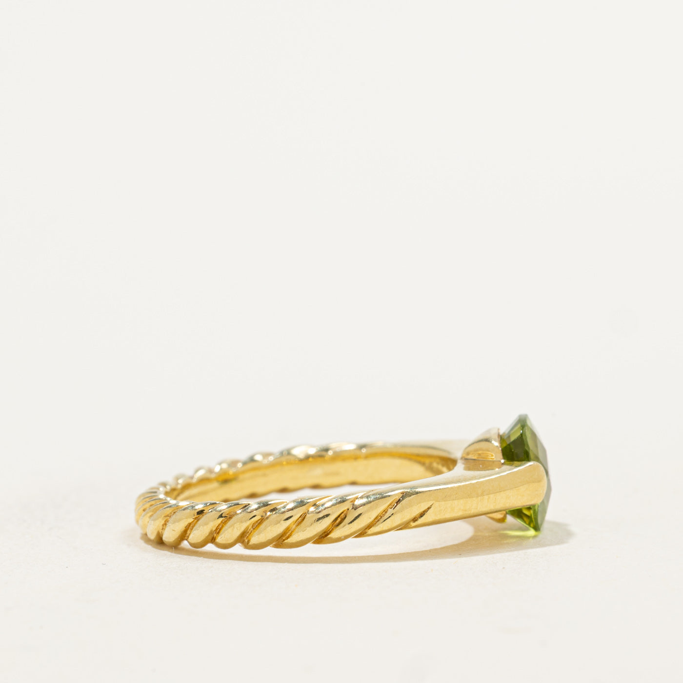 'David Yurman' 18k Peridot Cable Ring | 1.25ct | SZ 7