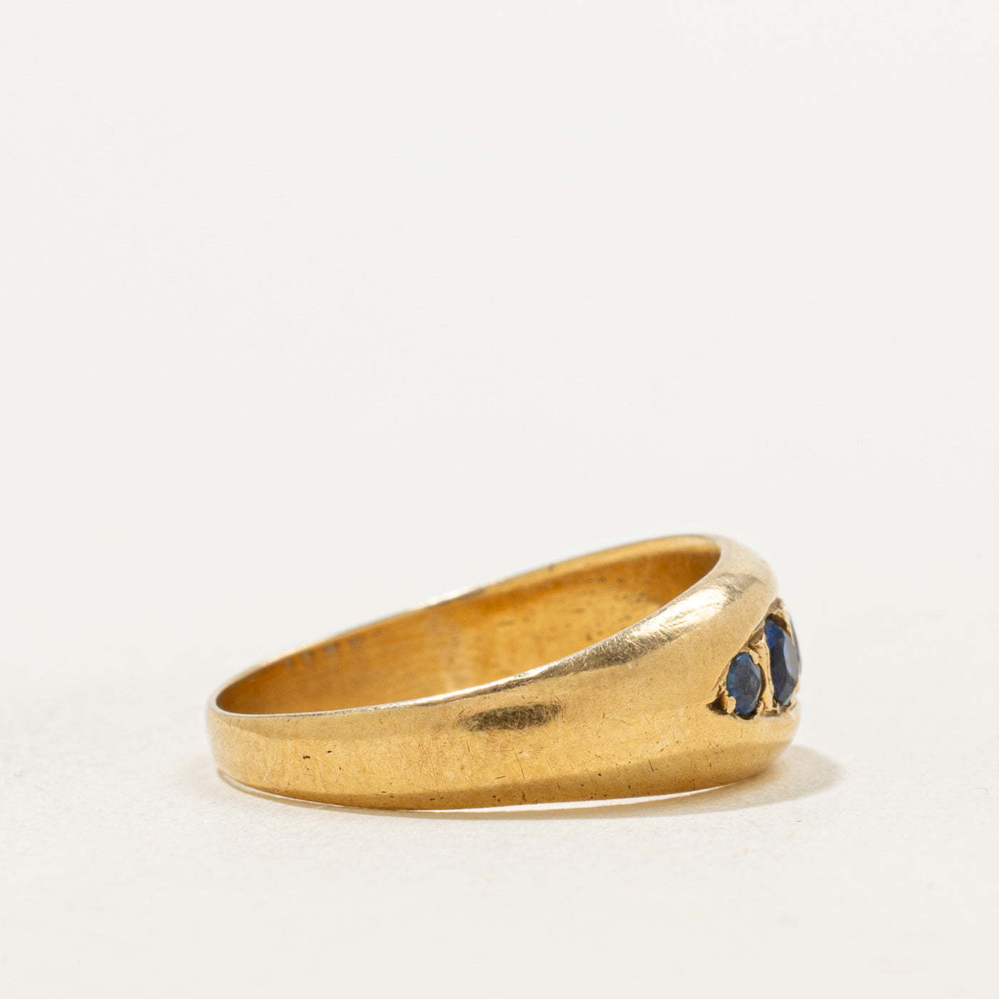Late Victorian 18k Antique Cut Sapphire Boat Ring | 0.5ctw | SZ 6