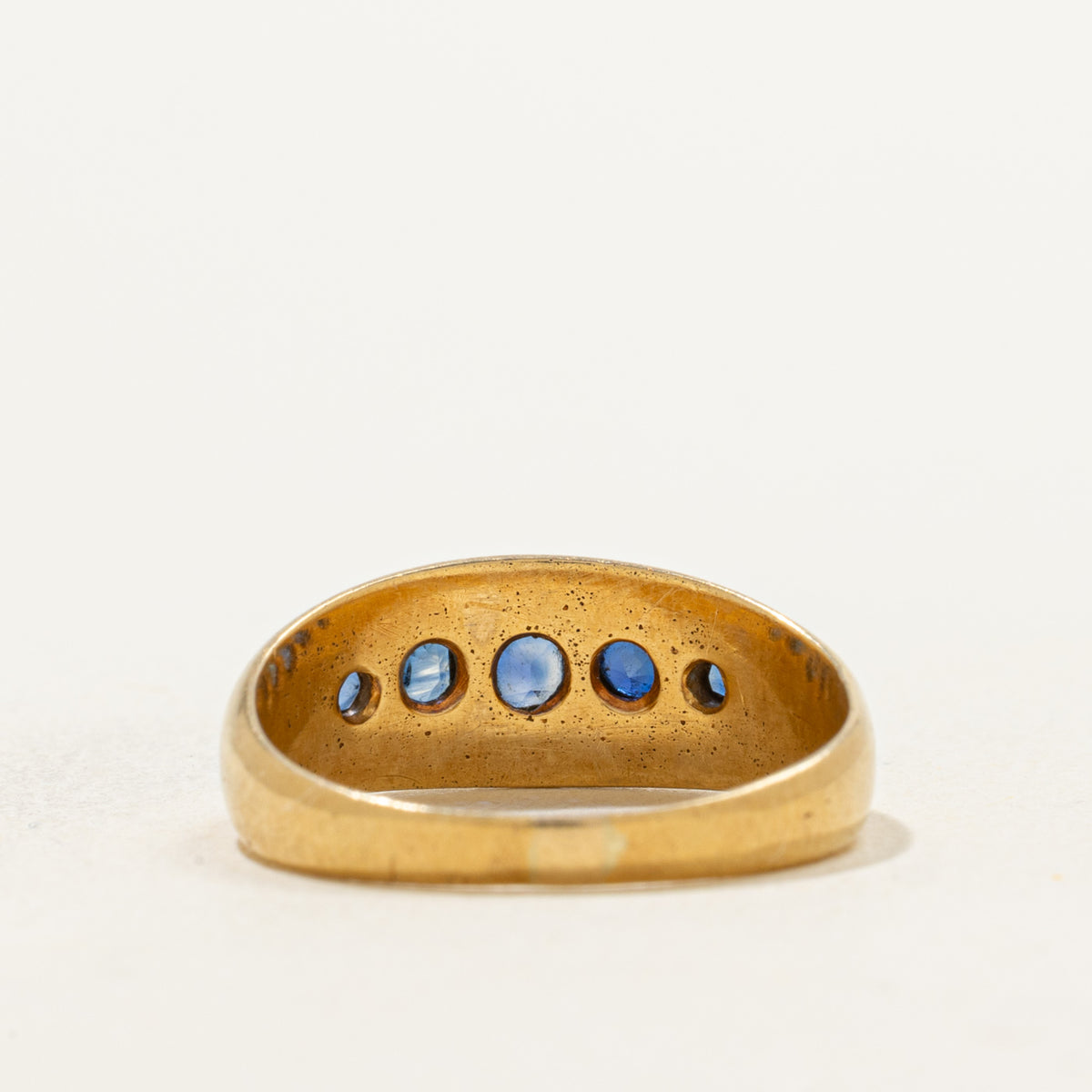 Late Victorian 18k Antique Cut Sapphire Boat Ring | 0.5ctw | SZ 6