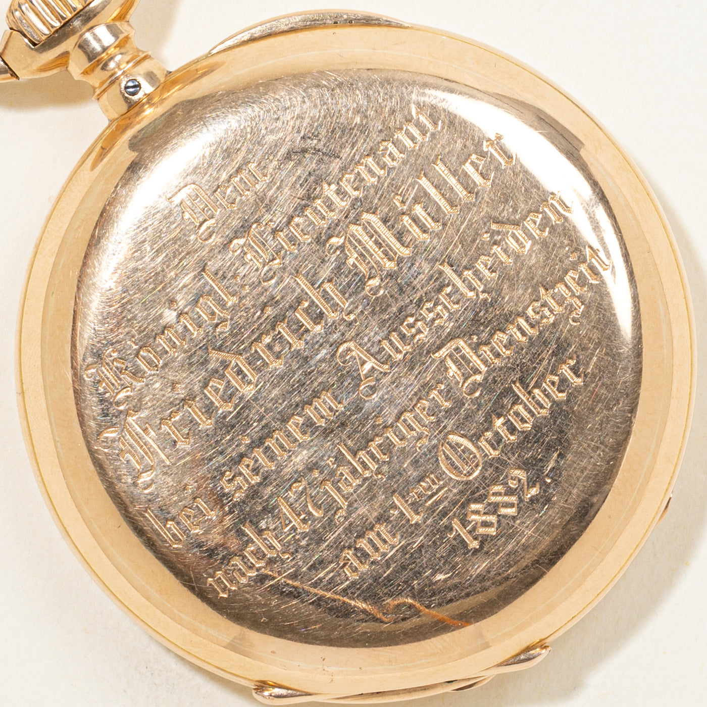 1880s Glashutte 18k Pocket Watch With Hunter Case, Regiment of the Gardes du Corps |