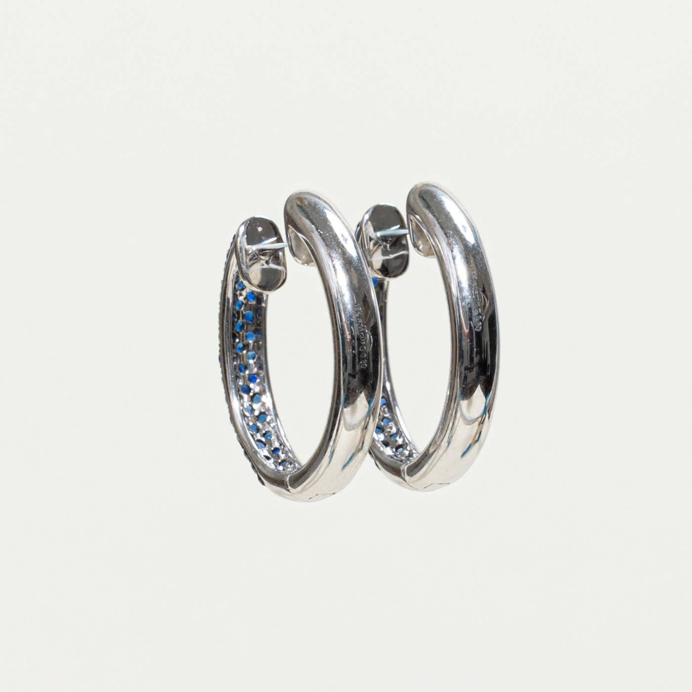 'Afarin' 18k Pavé Set Sapphire Hoop Earrings | 0.8ctw
