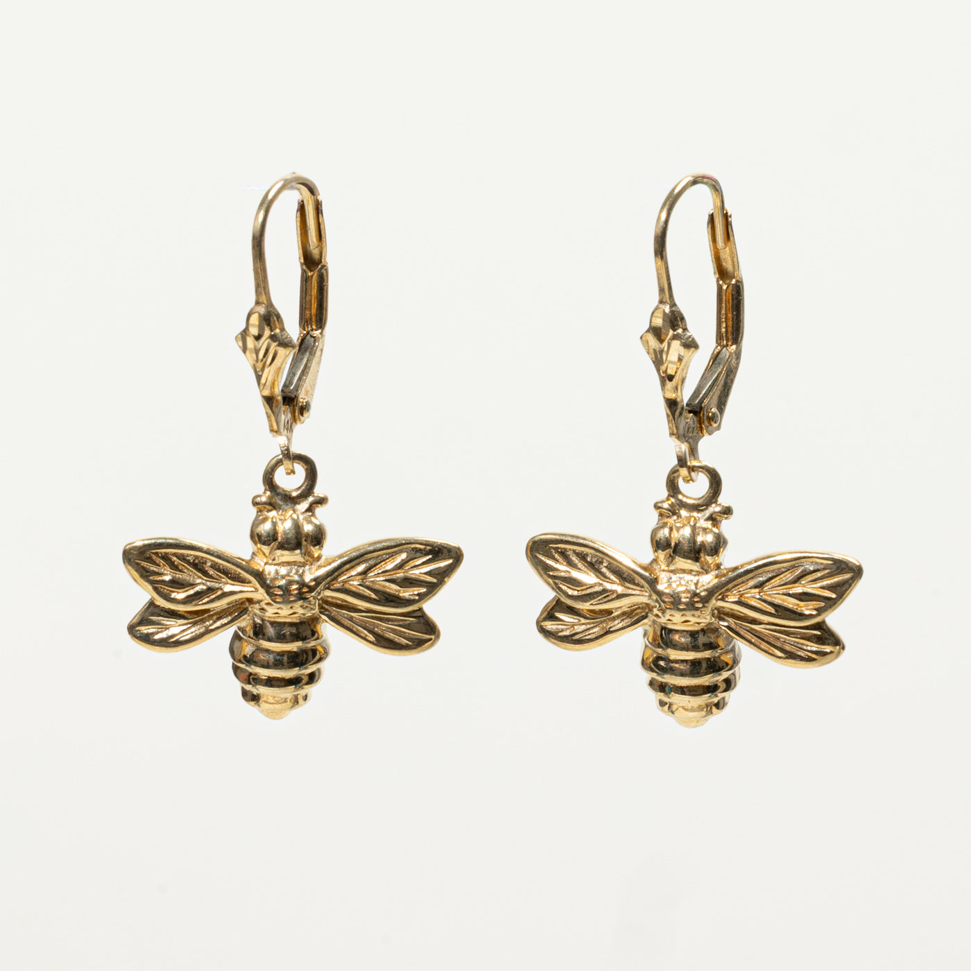 14k Bee Drop Earrings