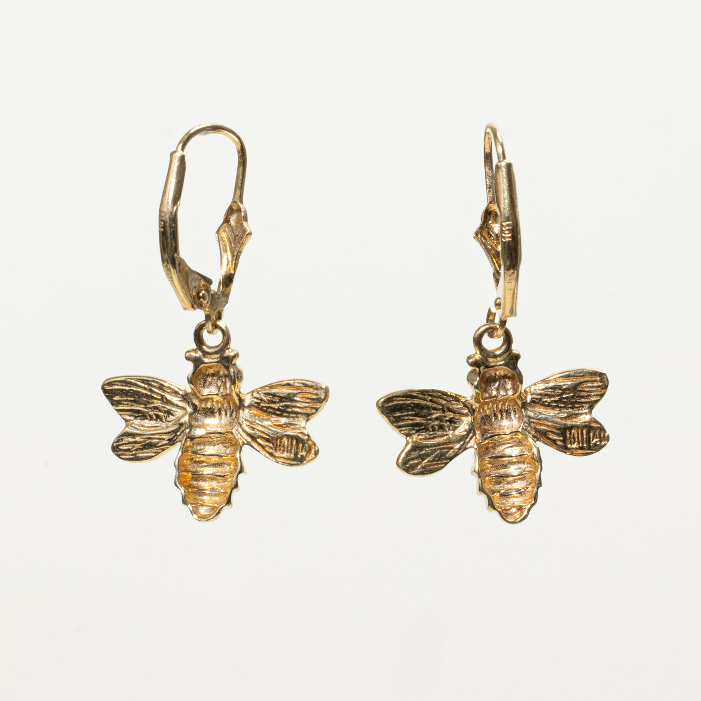 14k Bee Drop Earrings